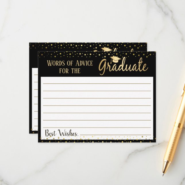 Graduation Elegant Words of Advice Card (Front/Back In Situ)