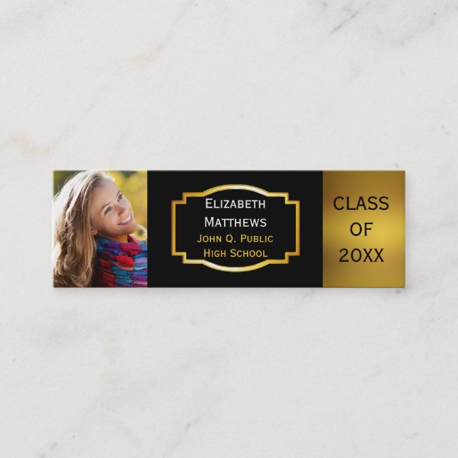 Graduation Emblem Class Photo Inserts Intro Card (Front)