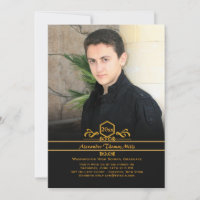 Graduation Emblem Photo Announcement / Invitation