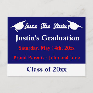 Graduation Enregistrer La Carte Date Avec Blanc