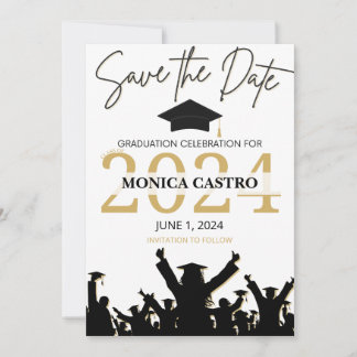 Graduation Enregistrer la date Invitation Invitati