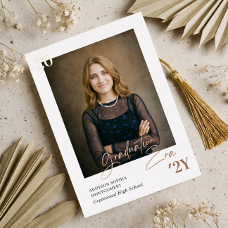 Graduation Era Minimal Graduate Photo Announcement