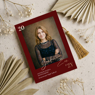 Graduation Era Minimal Graduate Photo Announcement