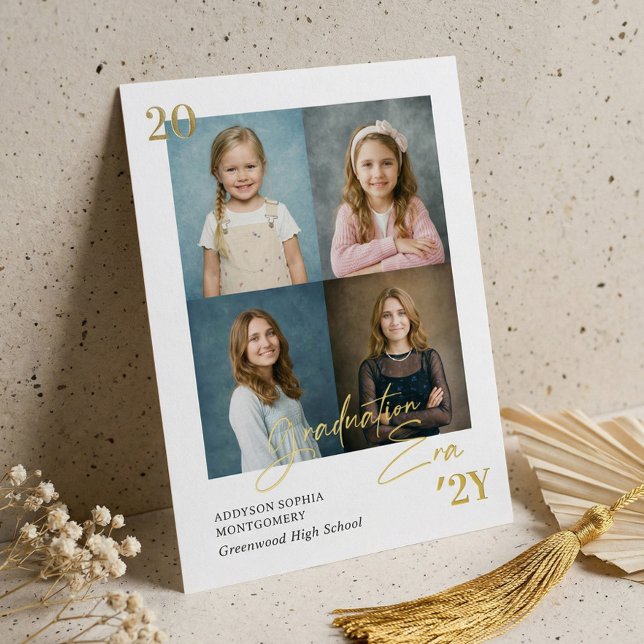 Graduation Era Simple Grad Photo Grid Announcement (Graduation Era Simple Grad Photo Grid Announcement)