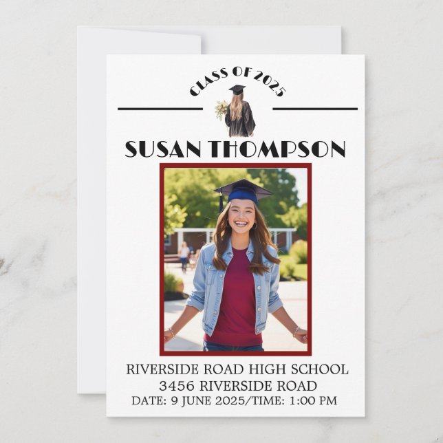 Graduation (Evergreen/Female) Invitation (Front)