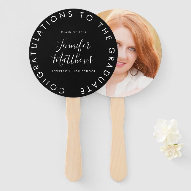 Graduation Fan School Colour Class Photo (Front and Back)