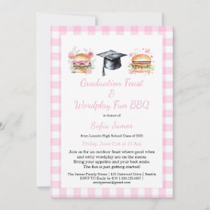 Graduation Feast Wordplay Fun BBQ Invitation
