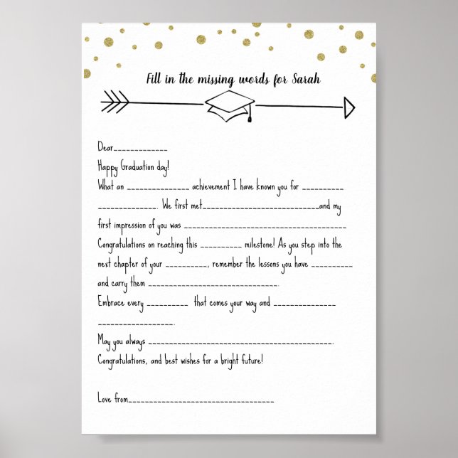 GRADUATion fill in missing words Poster (Front)