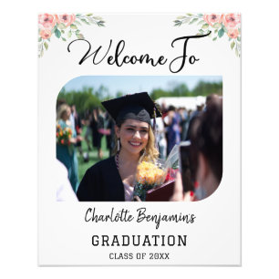 Graduation Flower Modern Photo Arch Affiche de bie