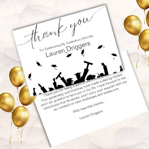   Graduation Flying Caps Thank You Card