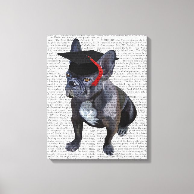 Graduation French Bulldog Canvas Print (Front)