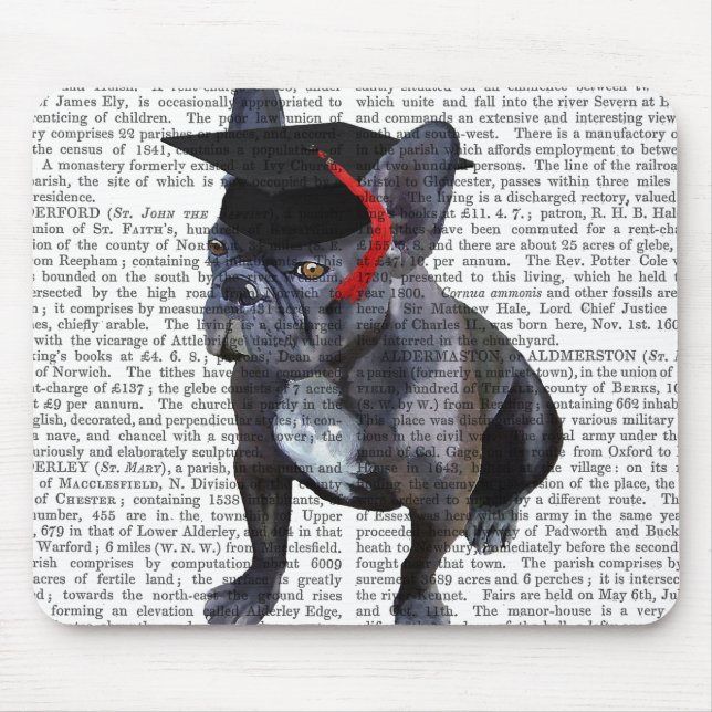 Graduation French Bulldog Mouse Pad (Front)