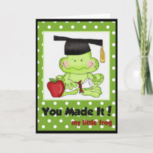 Graduation Frog School Teacher Carte de voeux