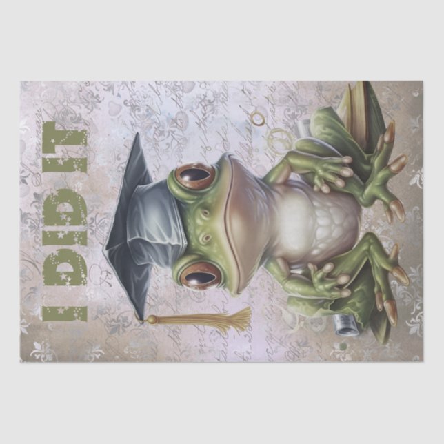 Graduation Frog Watercolor Tissue Paper (Front)