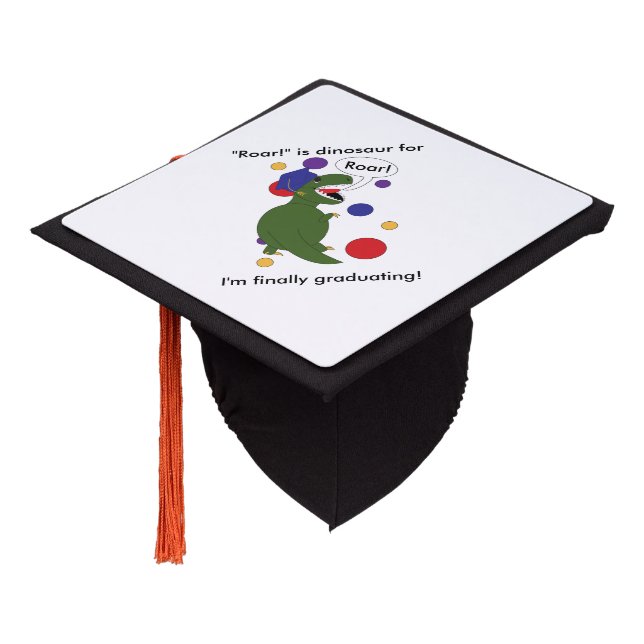 Graduation Funny Dinosaur Personalize Graduation Cap Topper (Angled)