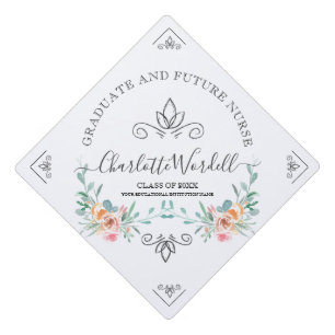 Graduation Future Nurse Floral Cap Topper