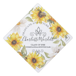 Graduation Future Nurse Floral Sunflowers Cap Topper