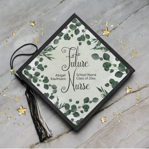 Graduation Future Nurse Green Leaves School Year Cap Topper