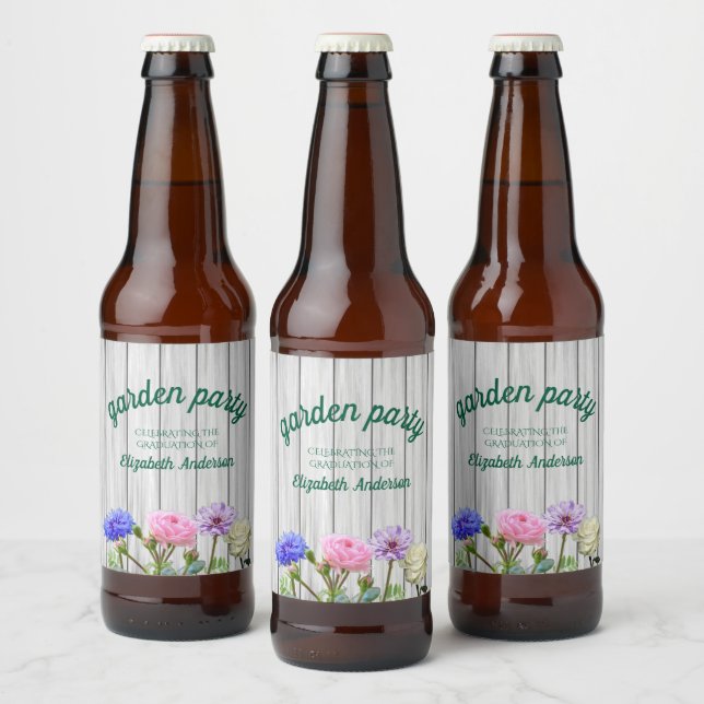Graduation Garden Party Beer Bottle Label (Bottles)
