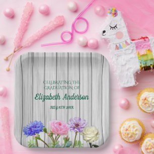 Graduation Garden Party Paper Plate