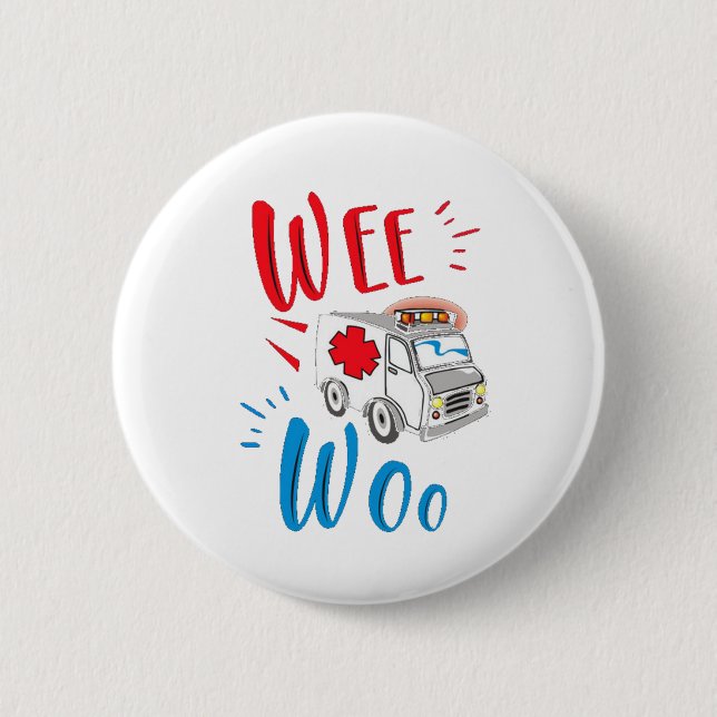 graduation gift, ambulance, patient 2 inch round button (Front)