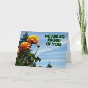 Graduation gift Cards Proud of You Rose Garden