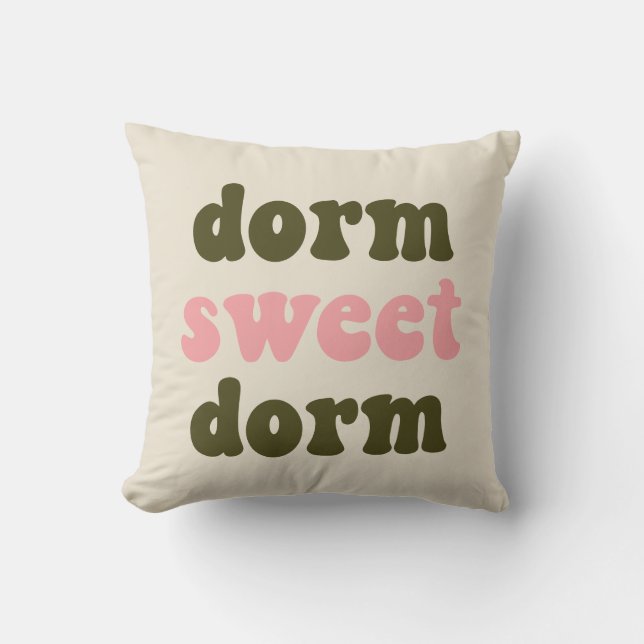 Graduation Gift Colourful Dorm Quote Pink Green Throw Pillow (Front)