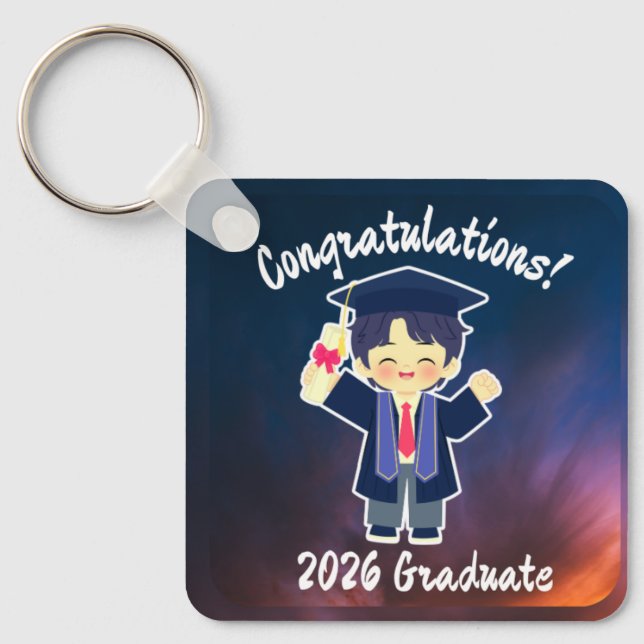 Graduation Gift for Boys Souvenir Token Keychain (Front)
