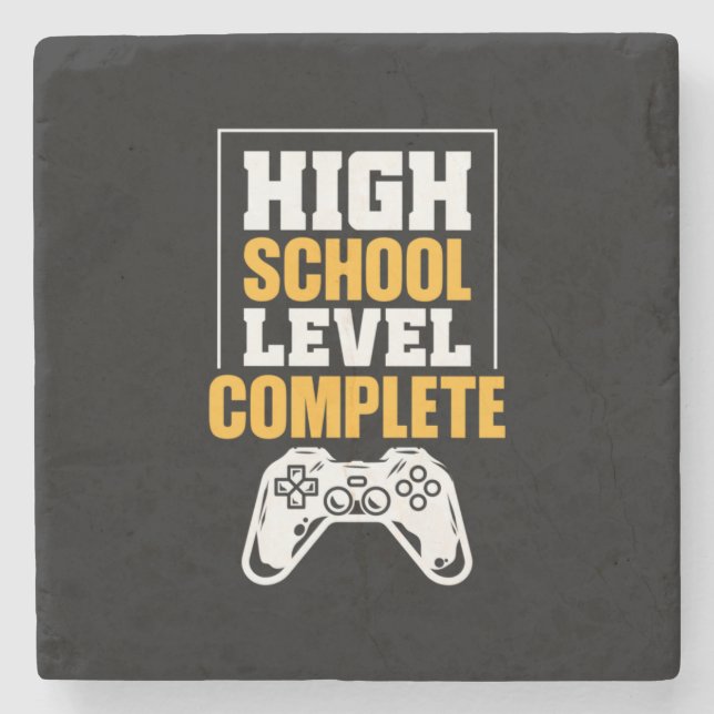 Graduation Gift | High School Level Complete Stone Coaster (Front)