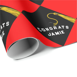 Graduation Gift Red Wrapping Paper
