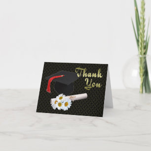 Graduation Gift Thank You Card with Daisies