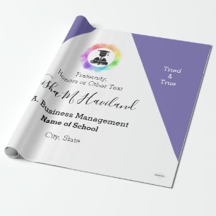 Graduation Gift Wrap Lilac and White HAMbyWG