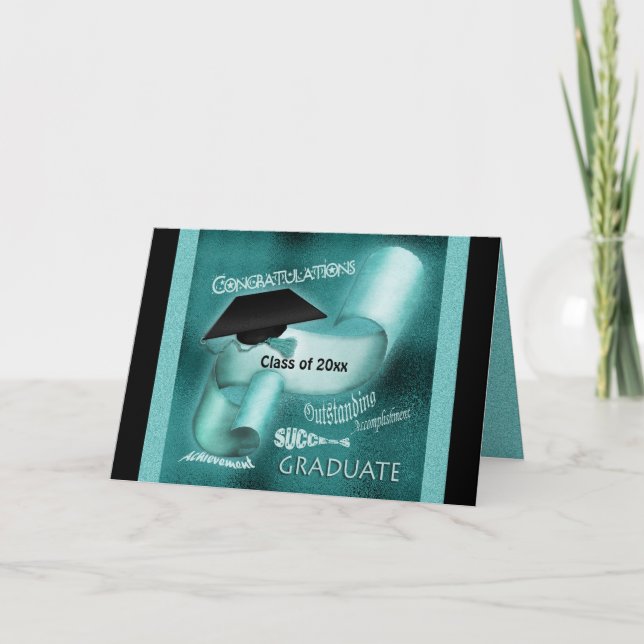 Graduation gifts men women elegant card (Front)