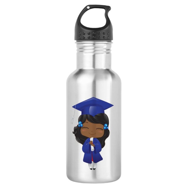 Graduation Girl in Blue 532 Ml Water Bottle (Front)