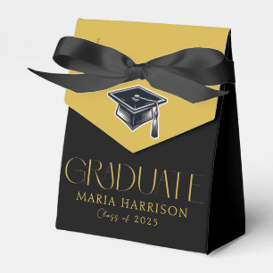 Graduation Gold Black  Favor Box