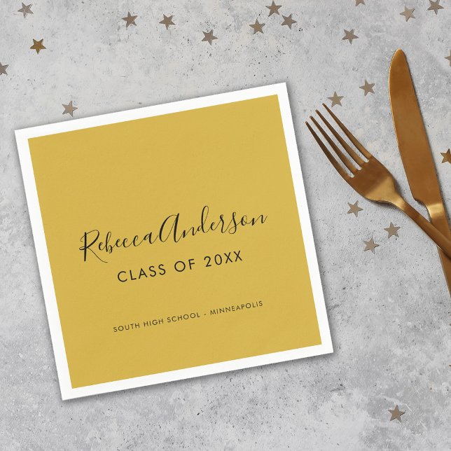 Graduation Gold Calligraphy Class of 2026 Napkin (Creator Uploaded)