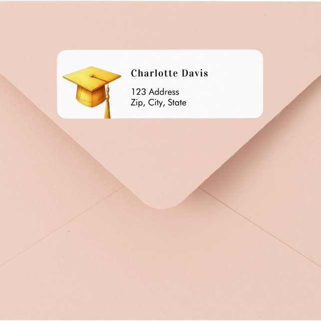 Graduation gold cap return address  (Creator Uploaded)