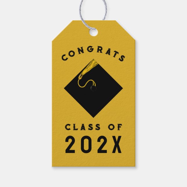 Graduation Gold Gift Tags (Front)