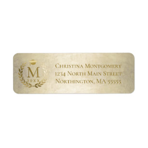 Graduation Gold Laurel Wreath Return Adresse