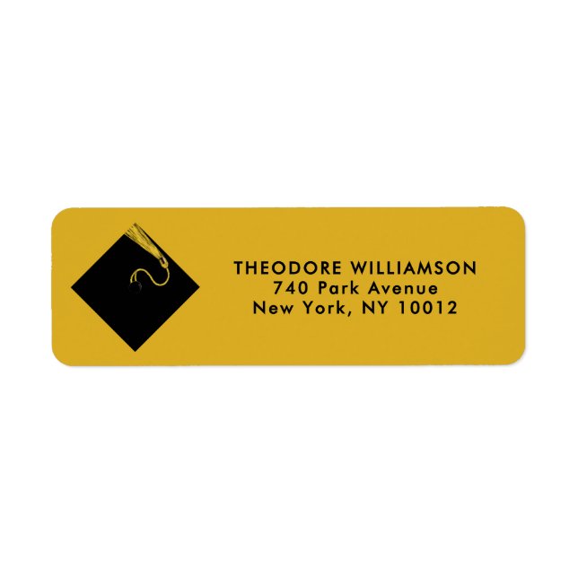 Graduation Gold Return Address Labels (Front)