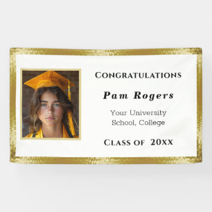 Graduation Gold Satin Elegant Banner