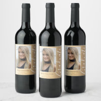 Graduation Gold Stylish Script Modern Photo