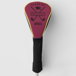 Graduation Golf Club Name Maroon Head Cover