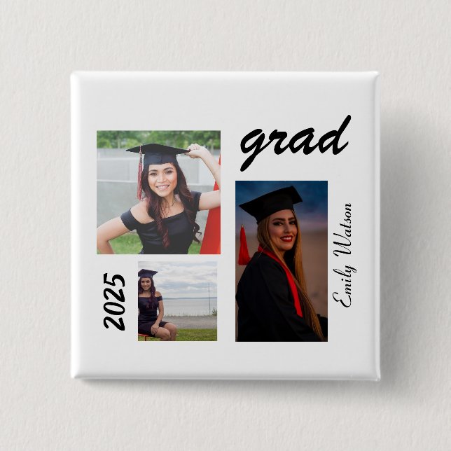 Graduation Grad 2025 personalized  2 Inch Square Button (Front)
