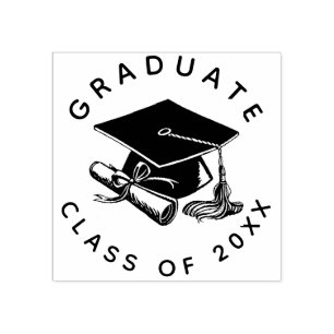 Graduation Grad Cap Diploma Class of 2023 Rubber Stamp