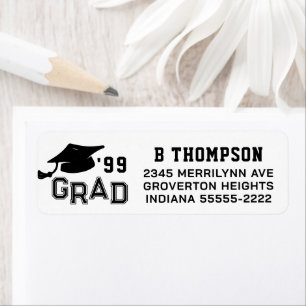 Graduation GRAD Cap Year Custom Return Address