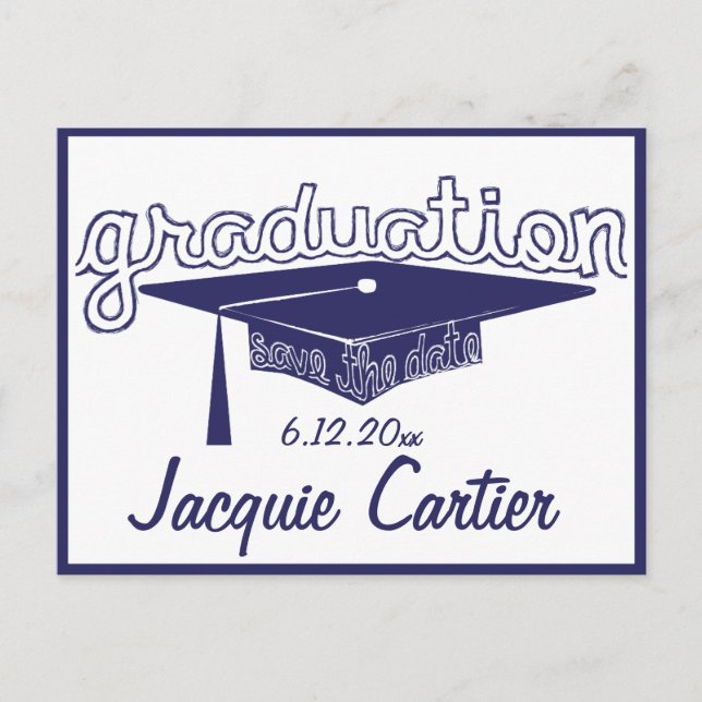 Graduation Graduate Save The Date Card (Front)