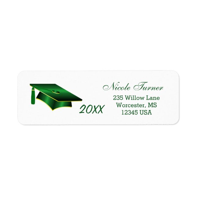 Graduation green and gold yellow Mortar (Front)