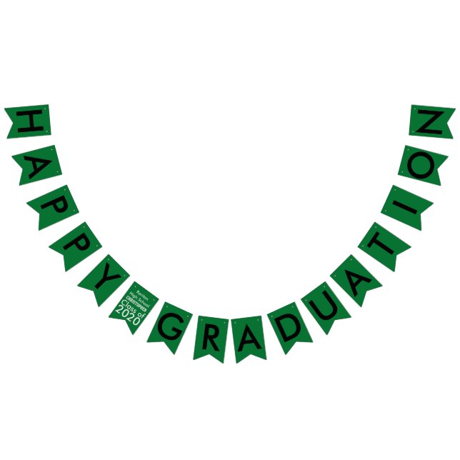 Graduation Green Black School Bunting Bannière (Tout)