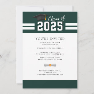 Graduation Green College Grad 2026 Party Invitation